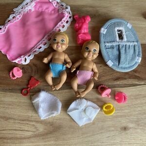 Barbie Babies Babysitter Inc baby Doll Lot With Diapers And Accessories